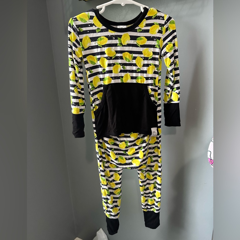 Ready Set Romper LS/LL Lemon Line